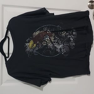 Forever 21 (2X) koi fish graphic t-shirt (Small hole in shirt -Read description)